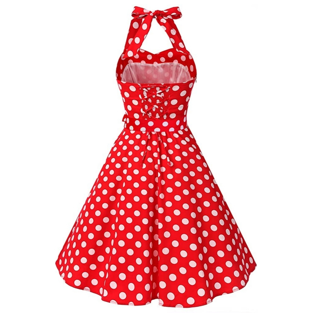 Women's dress polka audrey dress 1950's vintage - Picture 2 of 8